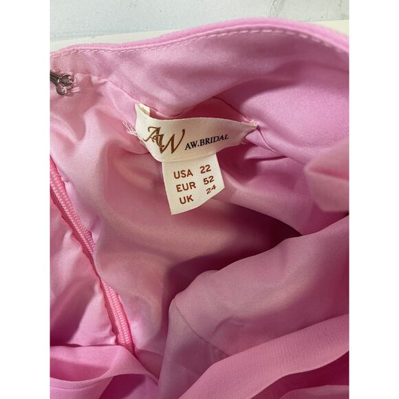 AW BRIDAL 22 3X plus candy pink bridesmaid wedding party maxi dress NEW B104 - Picture 6 of 7